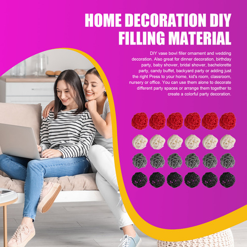 Ol Bolas De Ratán De 2 Pulgadas Decorativas Para Decoración