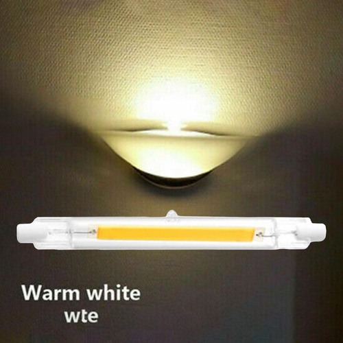 Led R7s Tubo De Vidrio Cob Bombilla Cálido 2700k-3000k