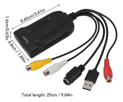 Placa De Captura De Vídeo Av Para Usb Plug And Play Hd Multi
