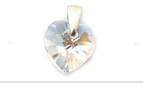 Conjunto Collar Y Aros Media Bolita Corazon Cristal Sw 10mm Shimmer