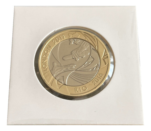 Moeda Inglaterra 2012 £2 Londres 2012 Rio 2016 No Protetor