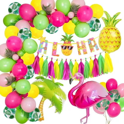 Decoración De Fiesta Globos Verdes Globo De Fruta Tropical Hawaii