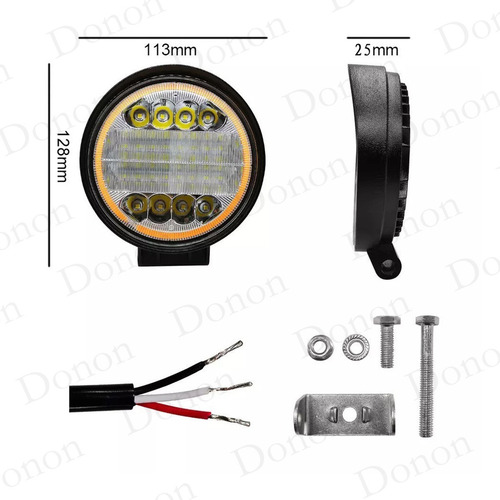 Imagem 8 de 8 de Kit 10 Farol De Milha Redondo Led 12-24v Trator Agricola 72w