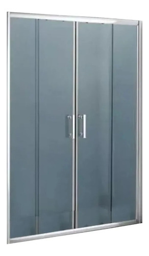 Mampara De Baño 130x185 Cm 4 Hojas Esmerilada Vidrio 6 Mm