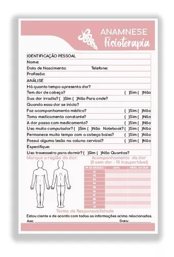 FICHA DE ANAMNESE FISIOTERAPIA Word editavel (1) - Fisioterapia