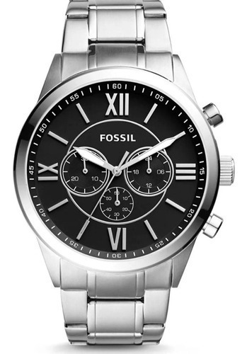 Reloj Para Caballero Fossil Modelo Bq1125ie Color de la correa Plateado