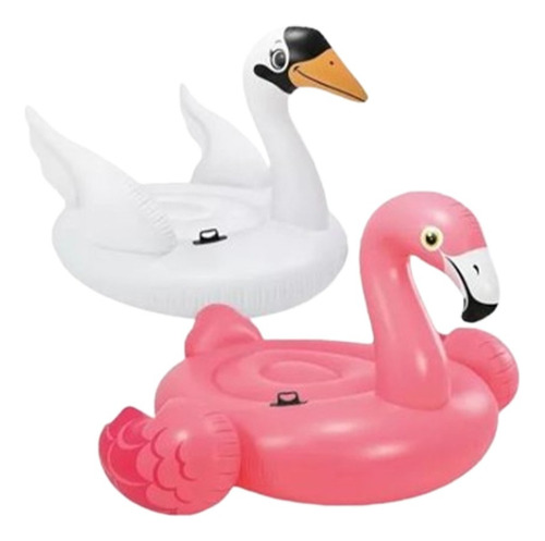 2 Salvavidas Infantil Cisne Y Flamingo Inflable Alberca Inte