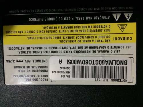 Tela Notebook Cce Win Ile-325 Usado So A Tela
