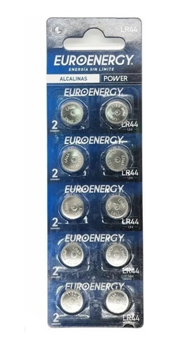 Imagen 1 de 2 de 10 X Pilas Boton Alcalina Lr44 Euroenergy