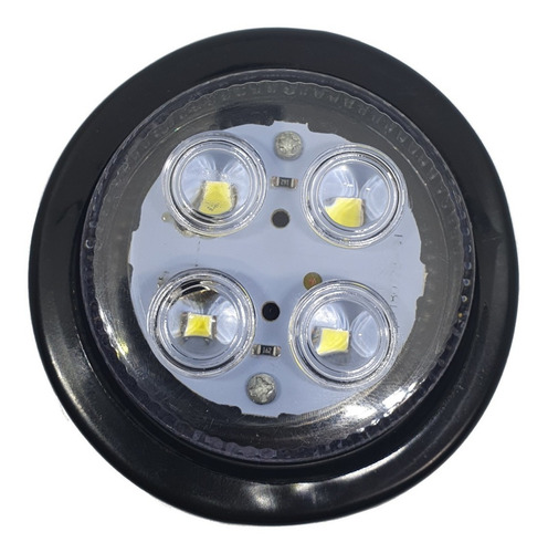 Foco 4 Led Blanca Base De Goma Camión Bus 24v Redondo