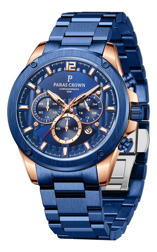 Reloj De Pulsera De Lujo Paras Crown Para Hombre, Cronógrafo
