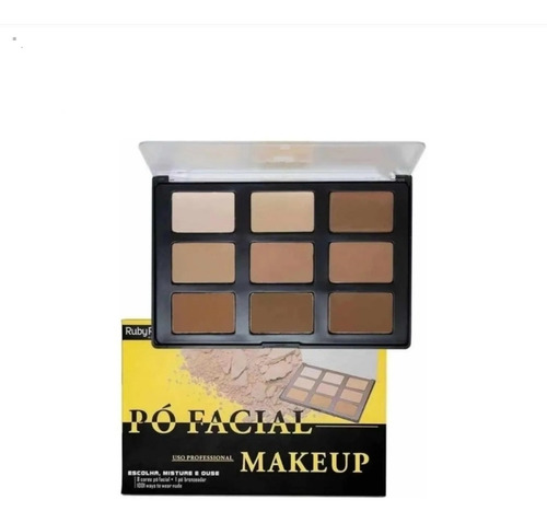 Imagem 1 de 7 de Paleta De Pó Facial Contorno Ruby Rose Profissional