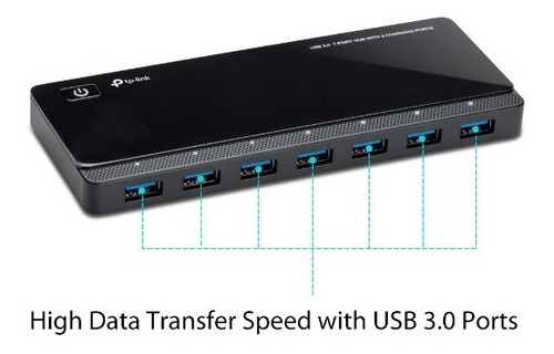 Hub De 7 Puertos Usb 3.0 Con 2 Puertos De Carga Tplink Fx