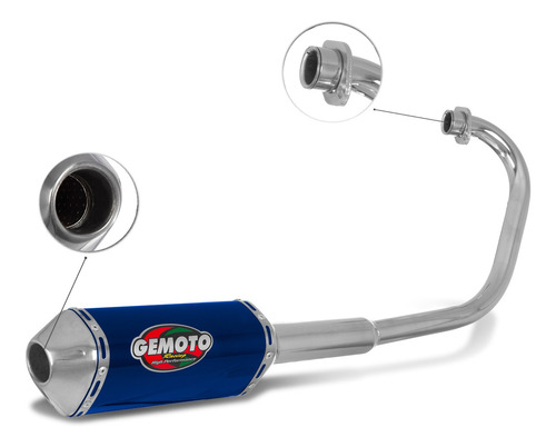Escape Racing 3 Gemoto Fan 125 2016/2017 Ponteira Cromado