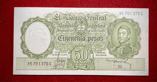 Billete 50 Pesos Argentina 1967 Bottero 2021 Micele Escaso