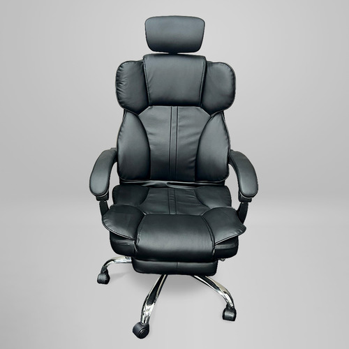 Silla Gamer Con Apoya Pies Respaldo Apoya Cabeza C113 Color Negro Material del tapizado Cuero sintético