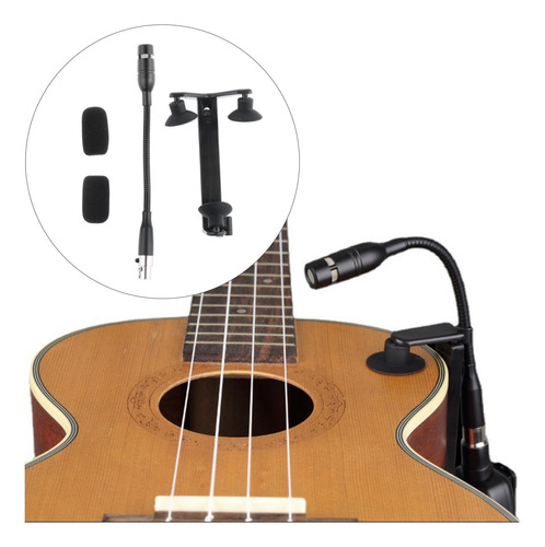 Mini Micrófono De Instrumento Y Clip Kit 4 Pin Normal