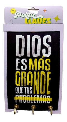 Porta Llaves Regalería - Dios Es Más Grande Que Tu Problema