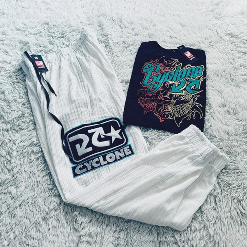 Kit Cyclone Calça De Veludo E Camiseta Chave