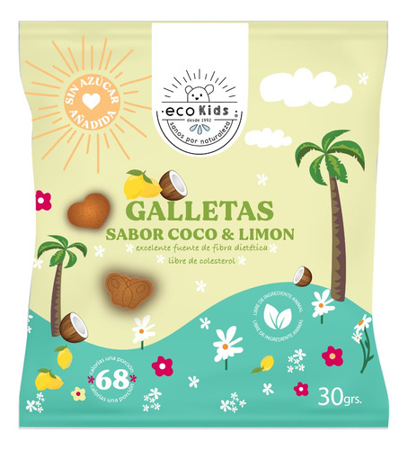 Galleta Mini Ecokids Coco Limón 30g.