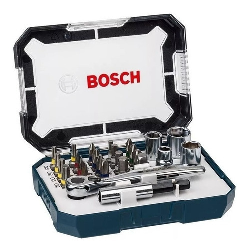 Mini Set De Puntas Tubos Y Llave Crique Bosch 26 Piezas Dgm