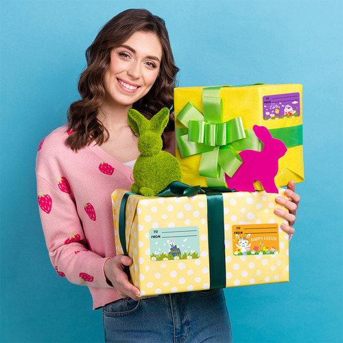 Etiquetas Adhesivas Con Nombre De Pascua, 80 Unidades, Para