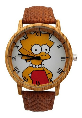 Reloj Lisa Simpson Tono Madera + Estuche Tureloj