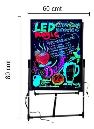 Pizarra Led Cartel Luminoso Electrica  80x60 Oferta 