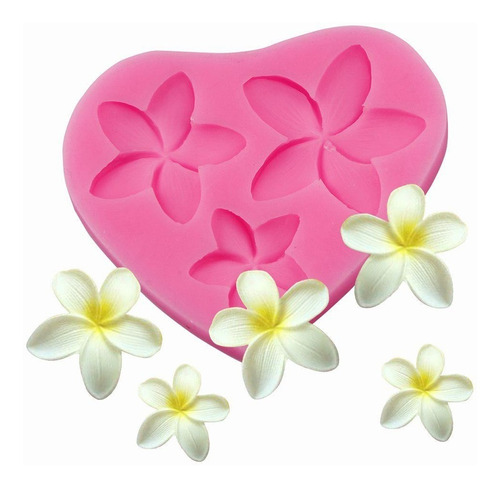 Molde De Silicona Flor Plumeria Fondant Porcelana Chocolate