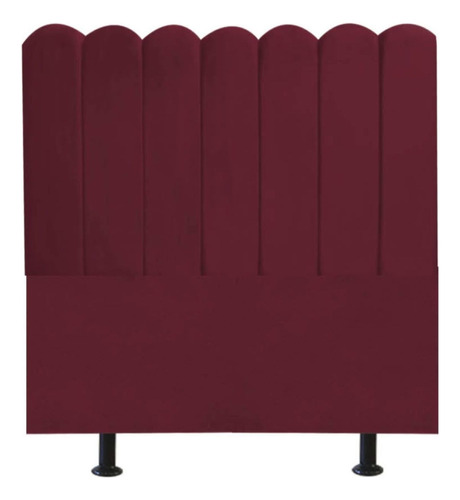 Cabeceira Nuvem Cama Box Solteiro 90 Cm Alanis Suede Bordô