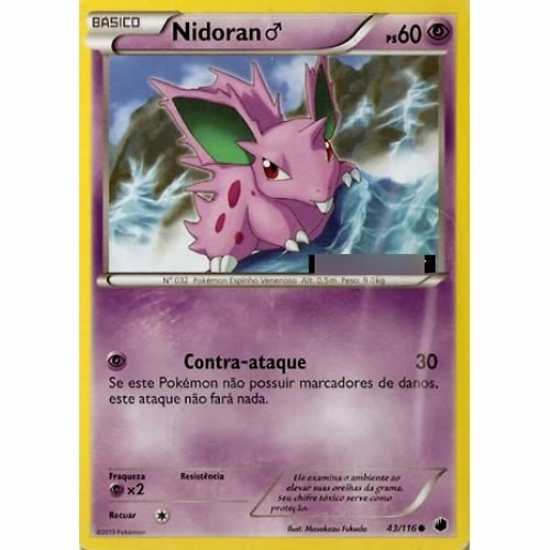 Nidoran M Pokémon Psíquico Comum 43/116 Pokemon Card Game