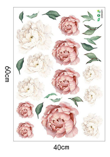 Calcomanías De Pared Con Forma De Peonía Y Rosas Para Habita