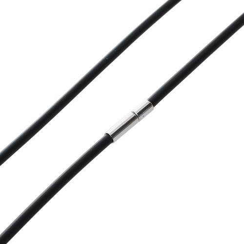 2 Collares De Cordón De Caucho Negro De 3 Mm Con Cierre De A