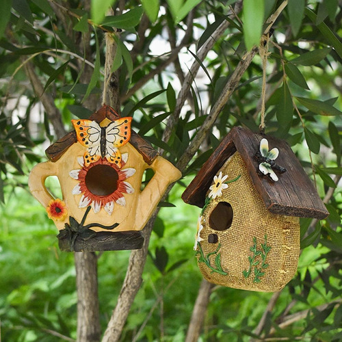 Casa De Pájaros Colgantes Para Al 13 Cm X 10,5 Cm X 16 Cm