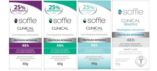 Kit Completo Soffie Clinical - 4 Unidades Fragrância Todas as versões