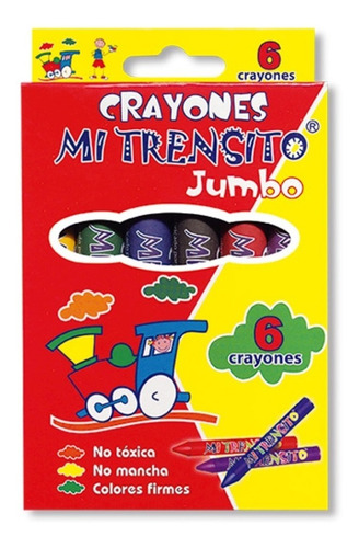 Crayolas Jumbo Mi Trensito X 6 Unidades *2 Cajas