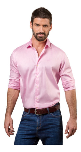 Camisa La Martina Lisa Manga Larga Slim Rosa Hombre