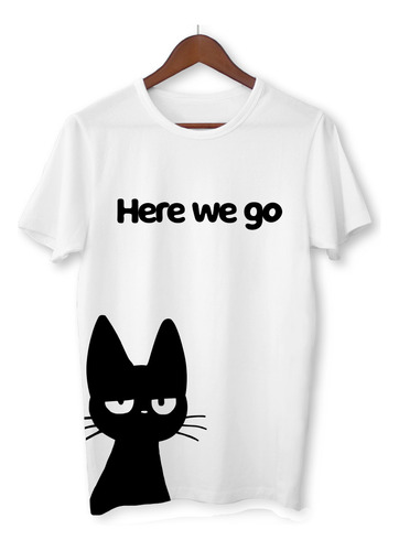 Remera Here We Go, Gato Anime, Gatitos, Humor