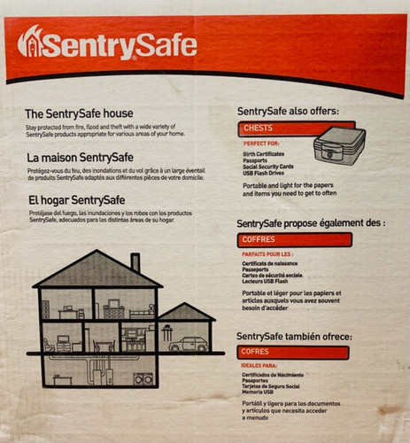 Caja Fuerte Sentrysafe Resistente Fuego/agua 34 Litros