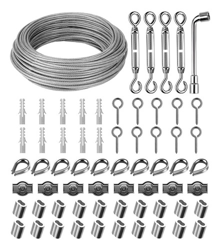 Kit De Tensado De Alambre De Acero Cubierto Con Ojales, Tens