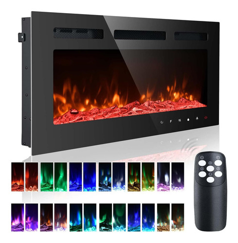 Chimenea Eléctrica Ceartry 36 Montada En Pared 750/1500w