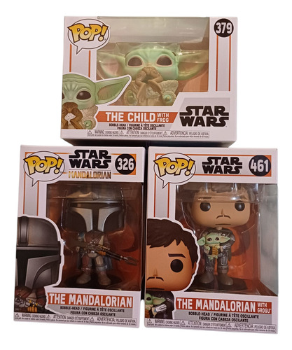 Funko Pop Pkte3 Star Wars The Mandalorian 326, 379 Y 461