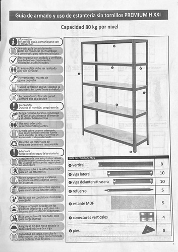Imagen 7 de 7 de Estantería Metálica Excelent 400kg 180x40x90 - Mangusi