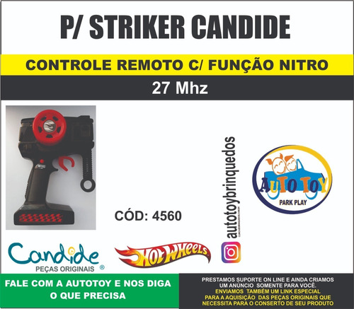 Striker 4560- Hot Wheels -  Controle 27 Mhz Com Função Nitro