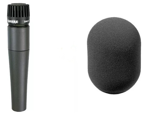 Kit Microfone Instrumento Sm57-lc + Filtro Windscreen A81ws Cor Cinza