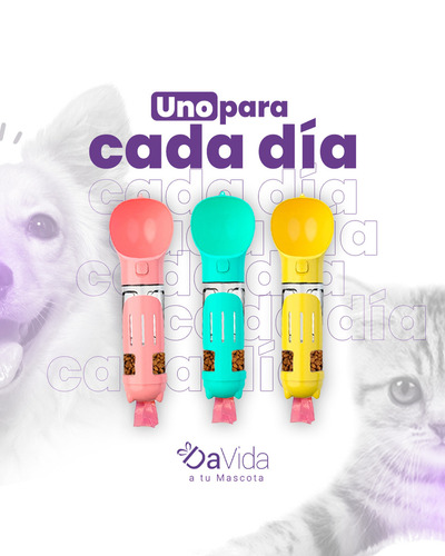 Portatil Dispensador Comedero Y Bebedero 2 En 1 500 Ml
