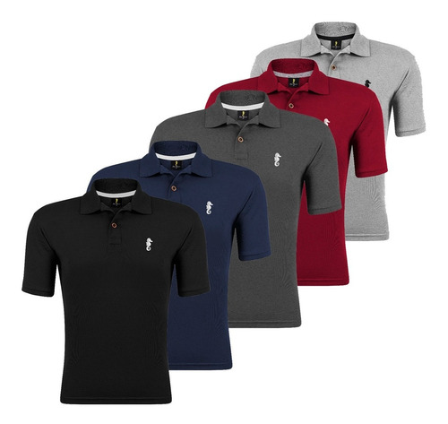 Kit 8 Camisa Polo Marine Gola Polos Masculina Camiseta