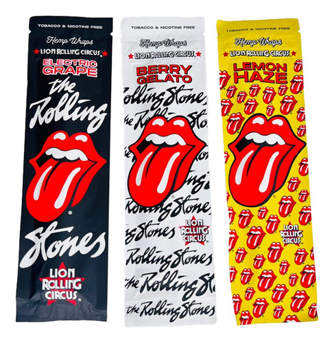 3 Papel Hemp Wraps Lion Rolling Circus X 2u Rolling Stones