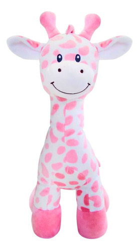 Girafinha Bebê De Pelúcia Rosa Animal Fun 14420 - Buba