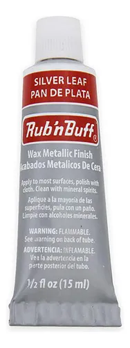 Cera Con Acabado Metálico Amaco Rub 'n Buff Silver Leaf, 15